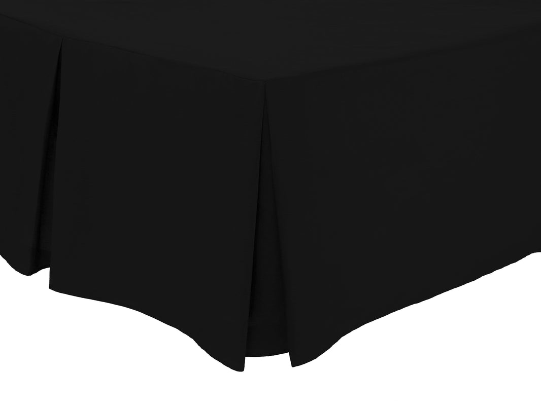 Basics Fitted Pleated Valance Super Soft Indus Valley Cotton Blend Sheet Multiple Sizes and Colours Luxurious Bedding OEKO-TEX Certified by OLIVIA ROCCO SINGLE / BLACK Fitted Sheet
