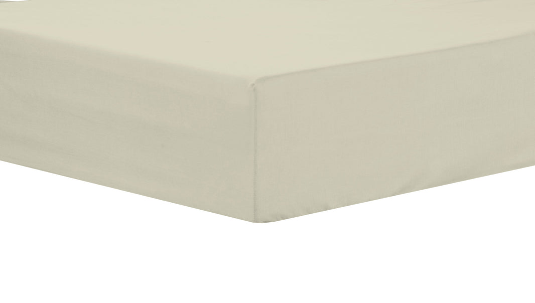 Basics Super Soft Durable Fitted Sheet High-Quality Indus Valley Cotton Linen Elasticated for Perfect Fit Multiple Sizes and Colours OEKO-TEX Certified Bedding by OLIVIA ROCCO SINGLE / CREAM Fitted Sheet