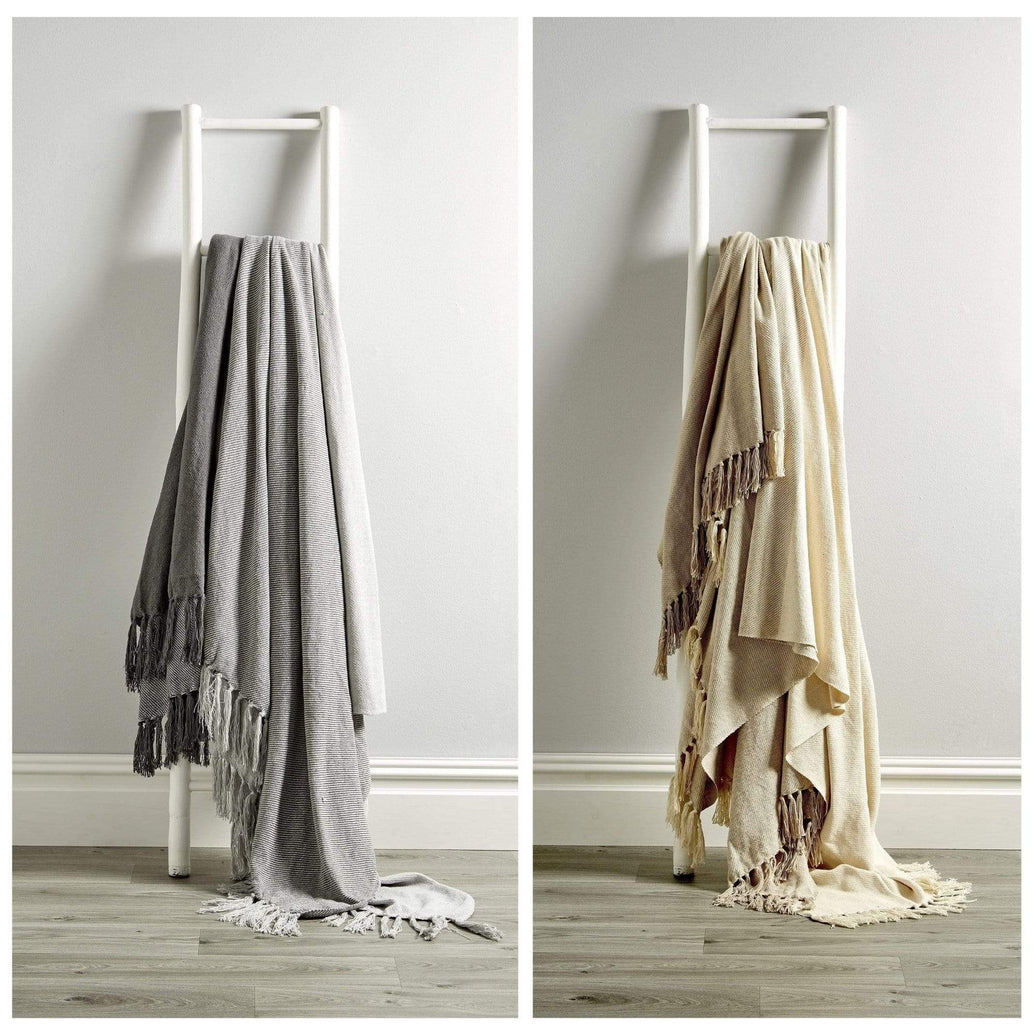 Handwoven Large Check Pure Indian Cotton Throw Blanket with Tassels Eco-Friendly Home Decor in Multiple Sizes by OLIVIA ROCCO Throw