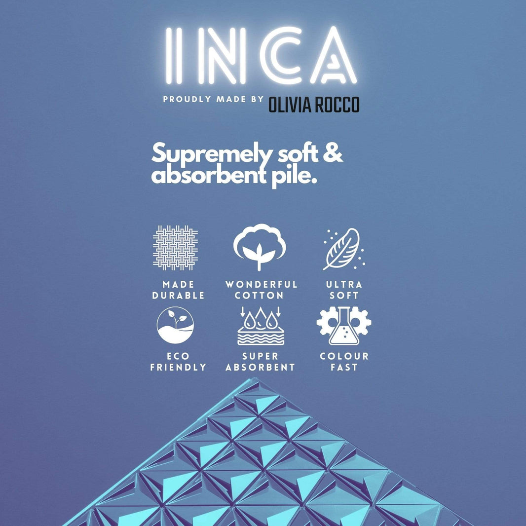 Inca Diamond Jacquard Luxury Soft Absorbent 600GSM Cotton Towels Bath Sheets Hand Towels Bath Towels Durable OEKO-TEX Certified Made in England by OLIVIA ROCCO Towels