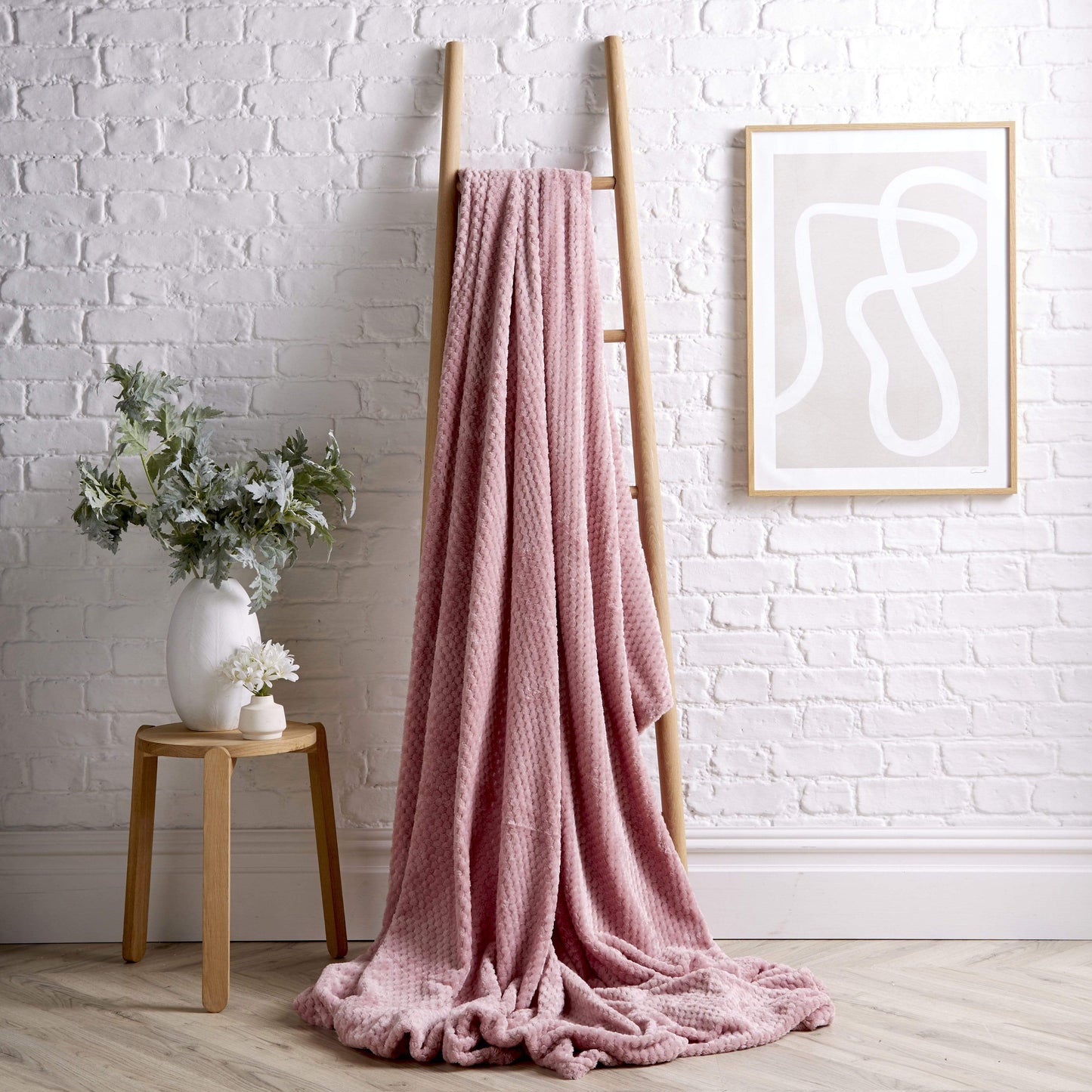 Oversized Chunky Soft Fleece Blanket Cloud Throw Faux Fur Polyester Blend Warm Stylish Home Decor Double King Beds Sofas by OLIVIA ROCCO 150 x 200 cm / BLUSH PINK Throw