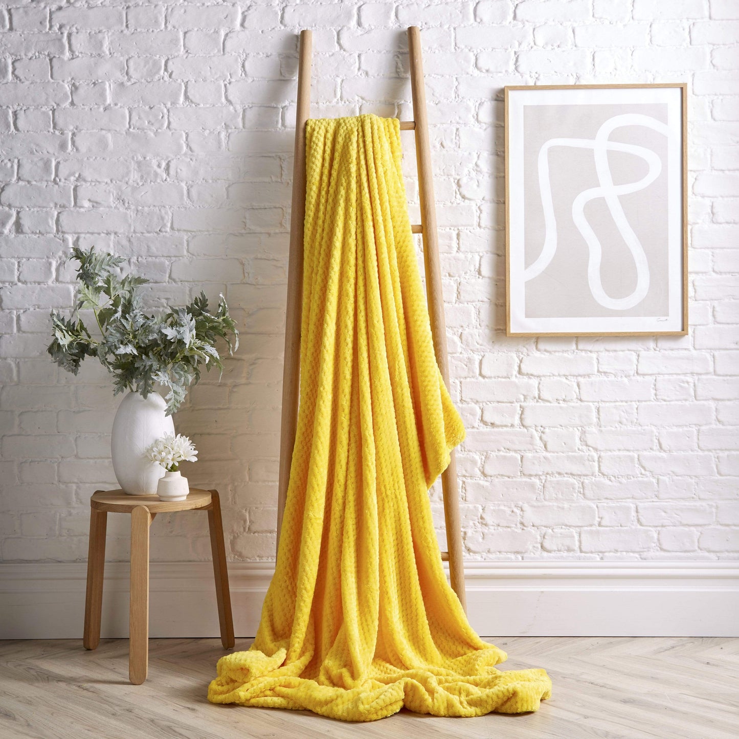 Oversized Chunky Soft Fleece Blanket Cloud Throw Faux Fur Polyester Blend Warm Stylish Home Decor Double King Beds Sofas by OLIVIA ROCCO 150 x 200 cm / YELLOW Throw