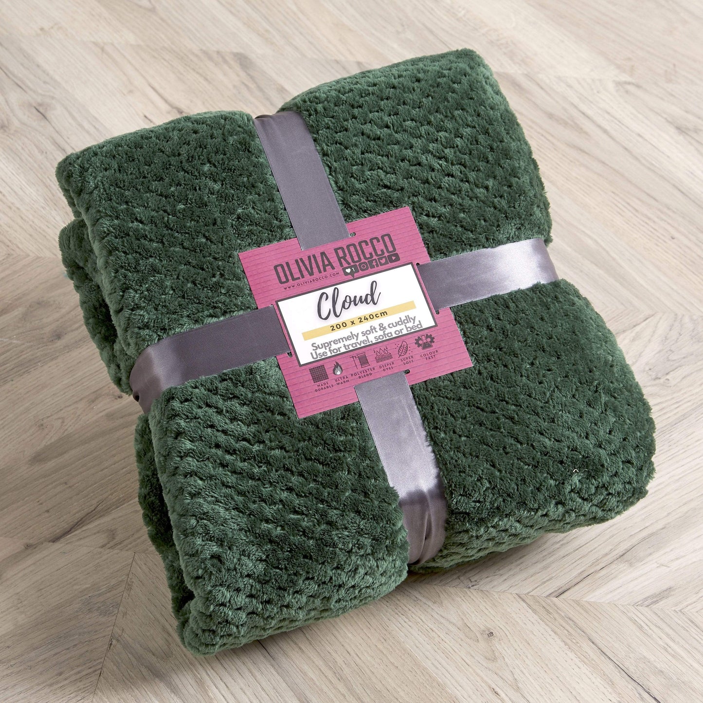 Oversized Chunky Soft Fleece Blanket Cloud Throw Faux Fur Polyester Blend Warm Stylish Home Decor Double King Beds Sofas by OLIVIA ROCCO Throw