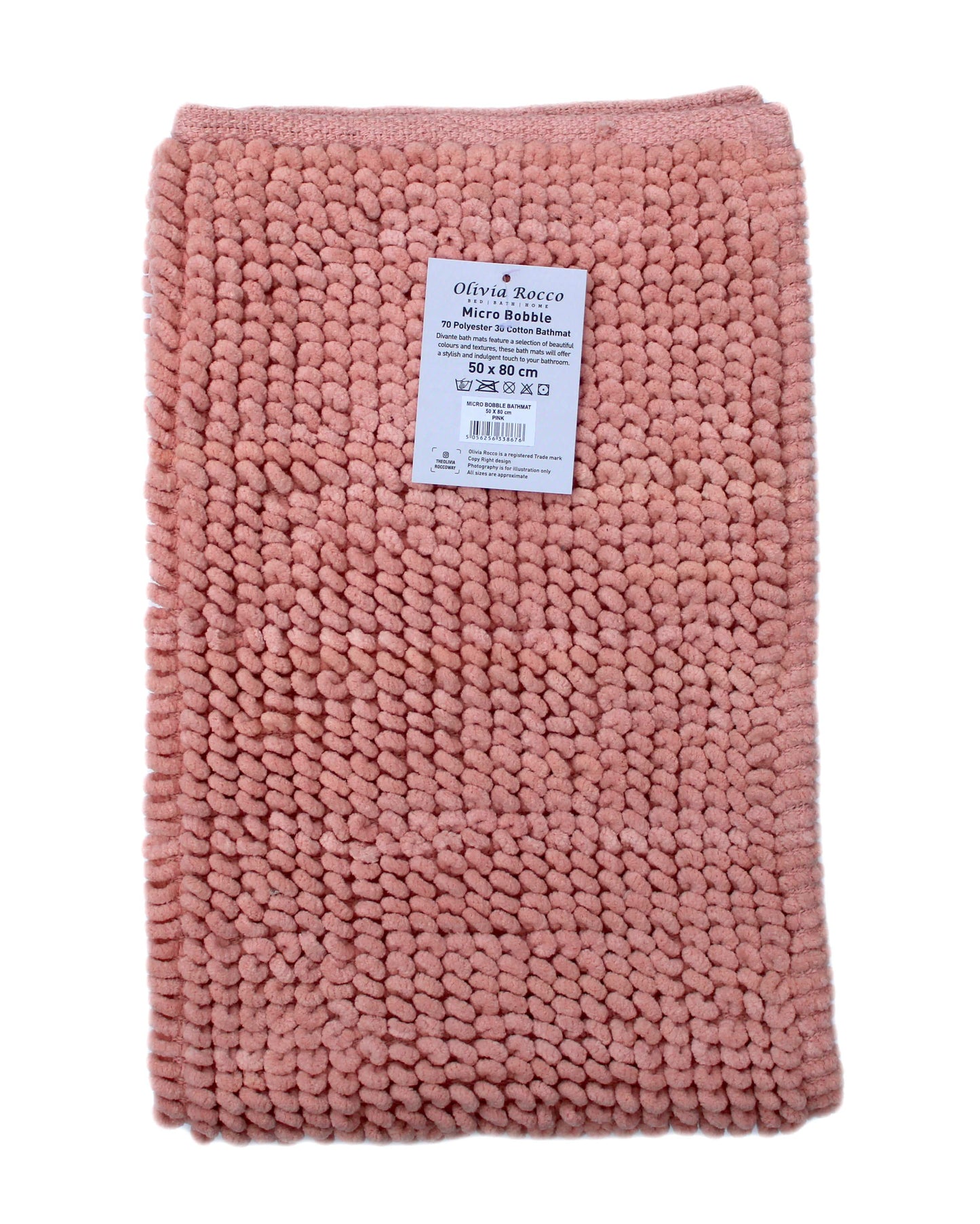 Pebbles Micro Bobble Eco-Friendly Pure Indian Cotton Hand-Woven Bath Mat with Knitted Design for Comfort and Durability by OLIVIA ROCCO Bath Mat