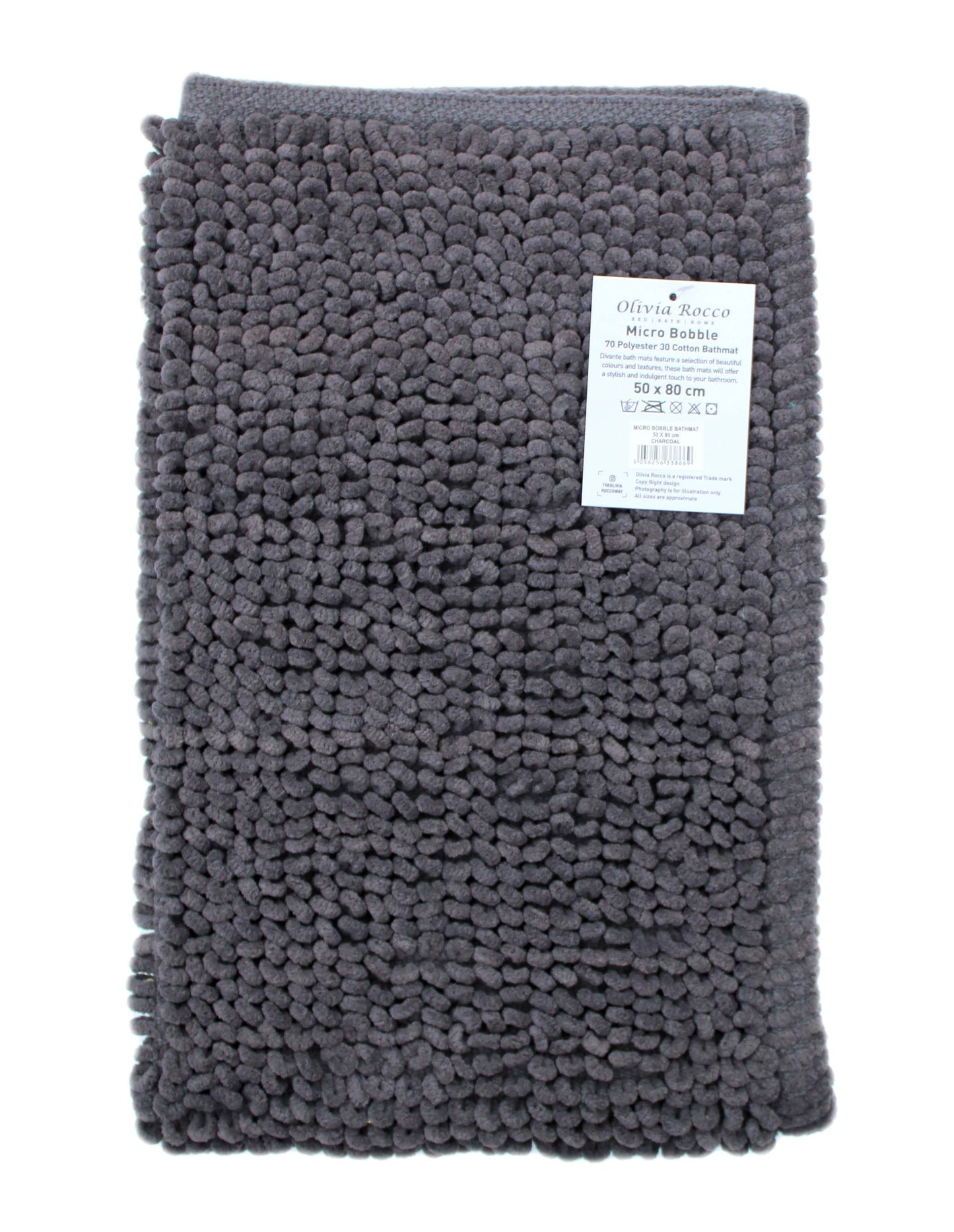Pebbles Micro Bobble Eco-Friendly Pure Indian Cotton Hand-Woven Bath Mat with Knitted Design for Comfort and Durability by OLIVIA ROCCO Bath Mat