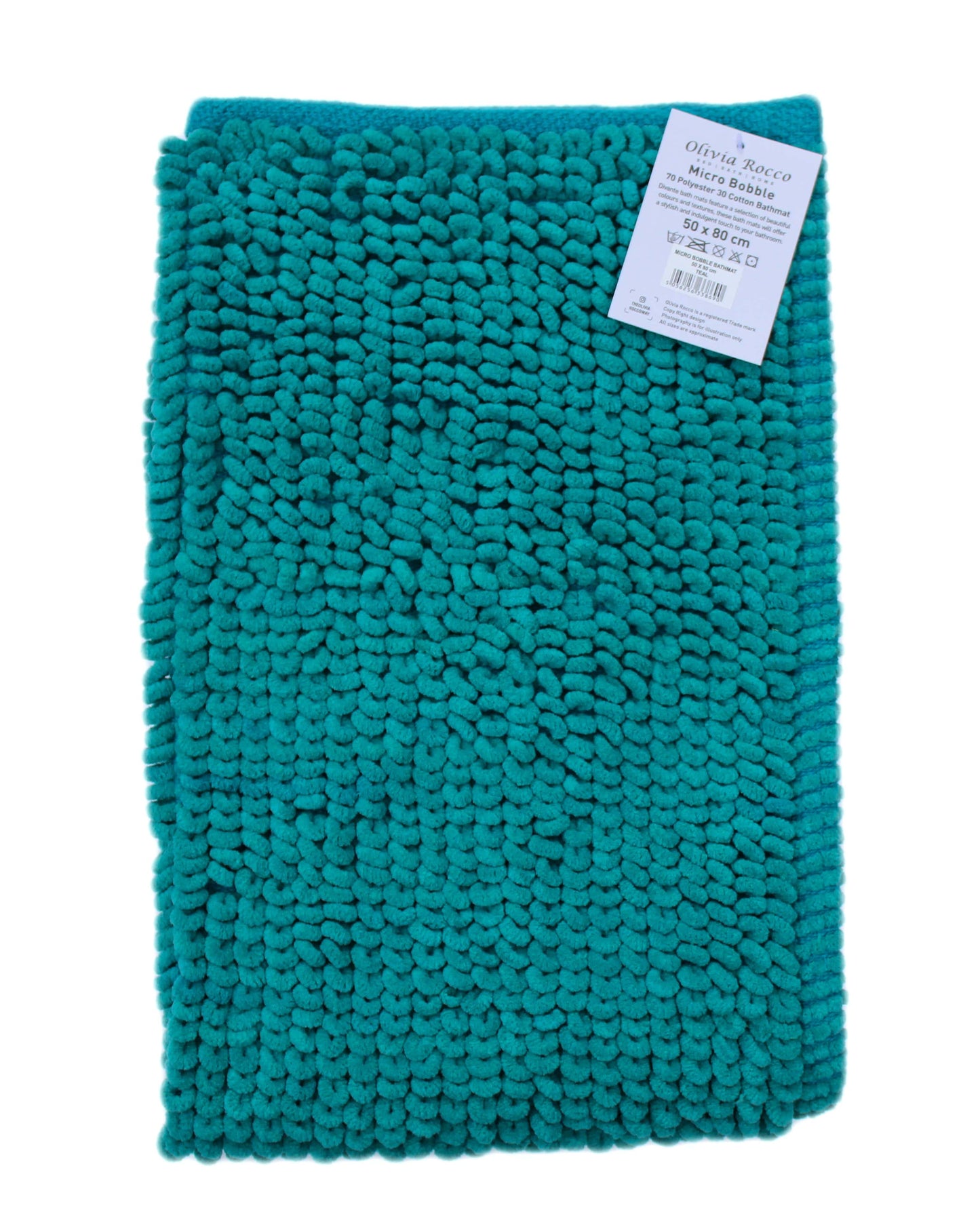 Pebbles Micro Bobble Eco-Friendly Pure Indian Cotton Hand-Woven Bath Mat with Knitted Design for Comfort and Durability by OLIVIA ROCCO Bath Mat
