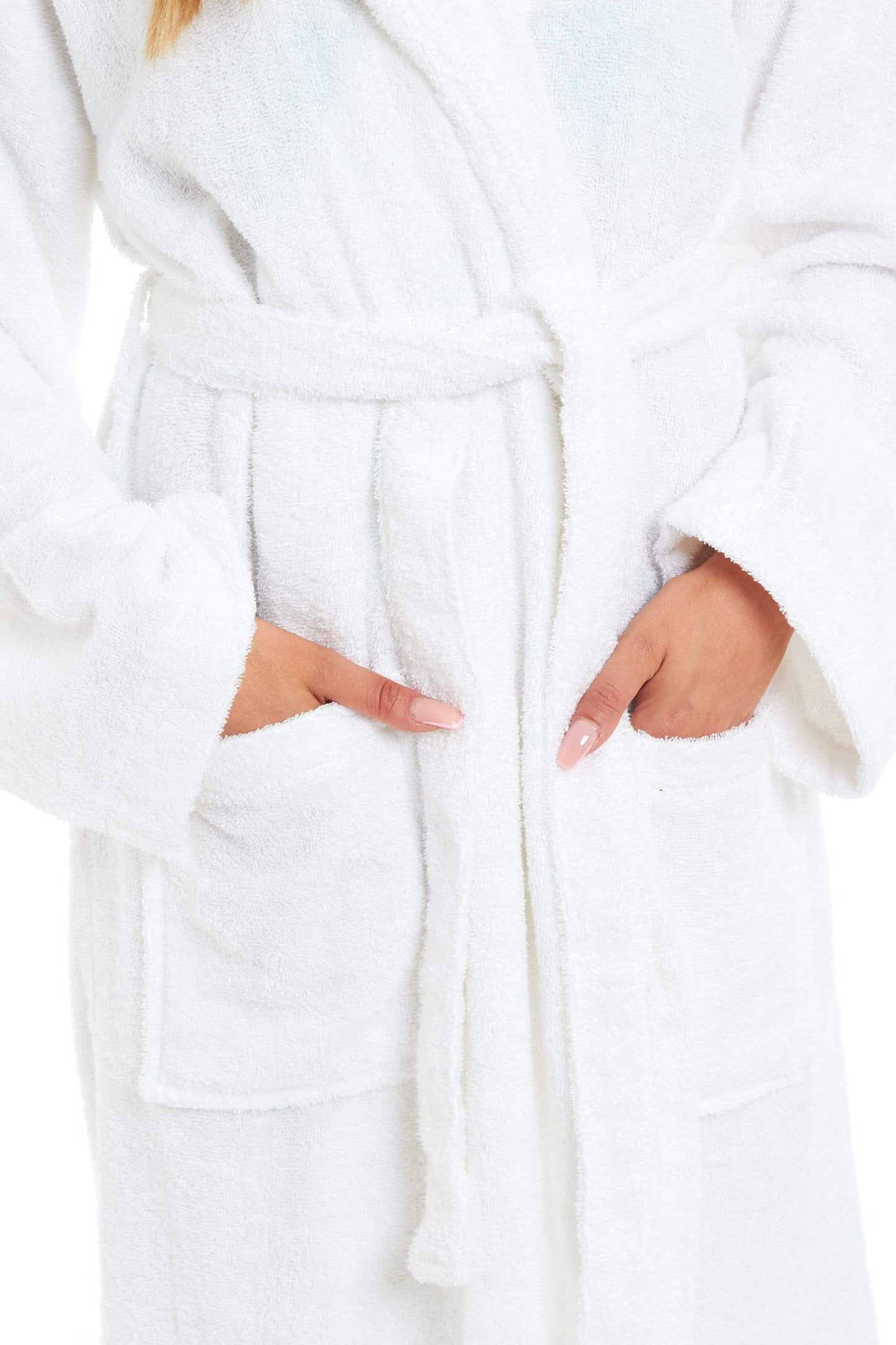 Women's Bamboo Cotton Hooded Towelling Robe Luxurious Ultra Absorbent Bath Spa Loungewear in Multiple Sizes and Colours by Daisy Dreamer Dressing Gown