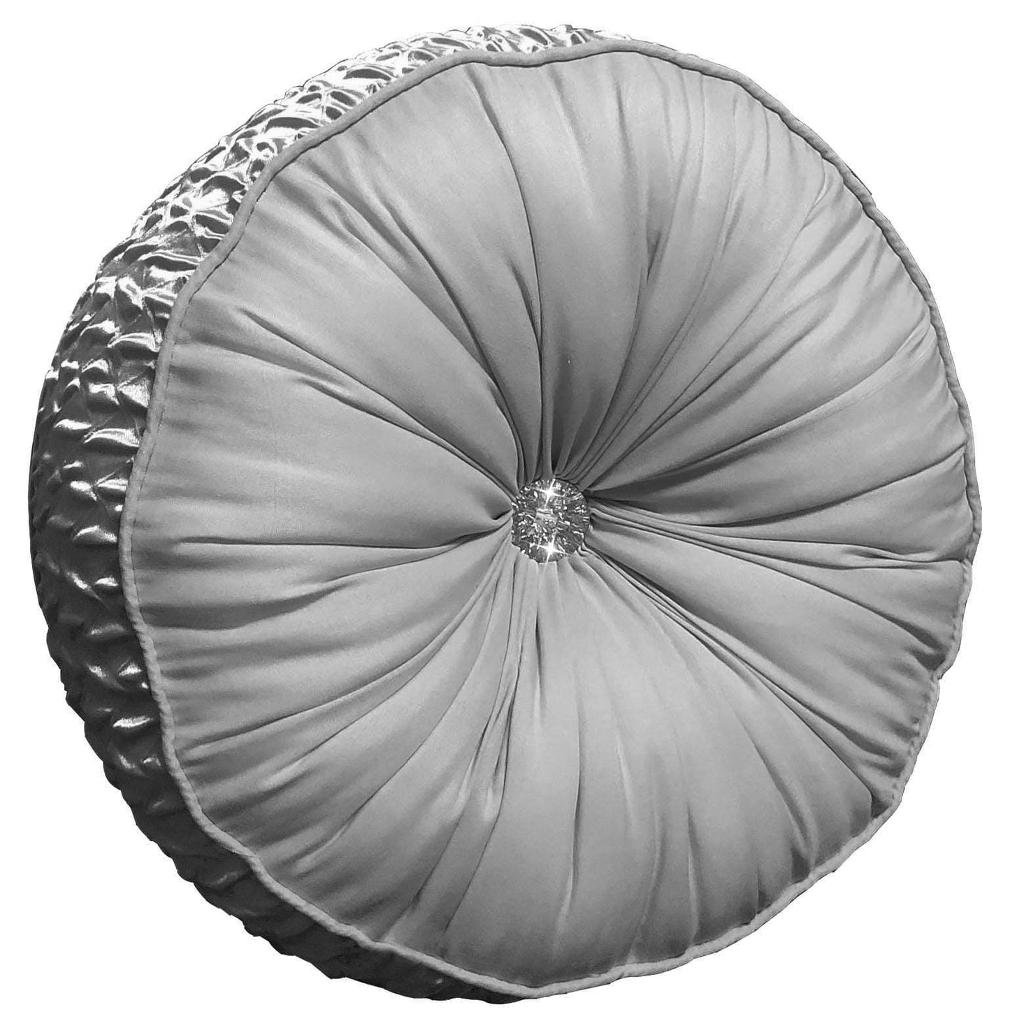Zenia Luxurious Duvet Cover Set with Quilted Trim and Diamante Detailing Available in Single Double Kingb and Super King Sizes by OLIVIA ROCCO SILVER / ROUND CUSHION Duvet Cover