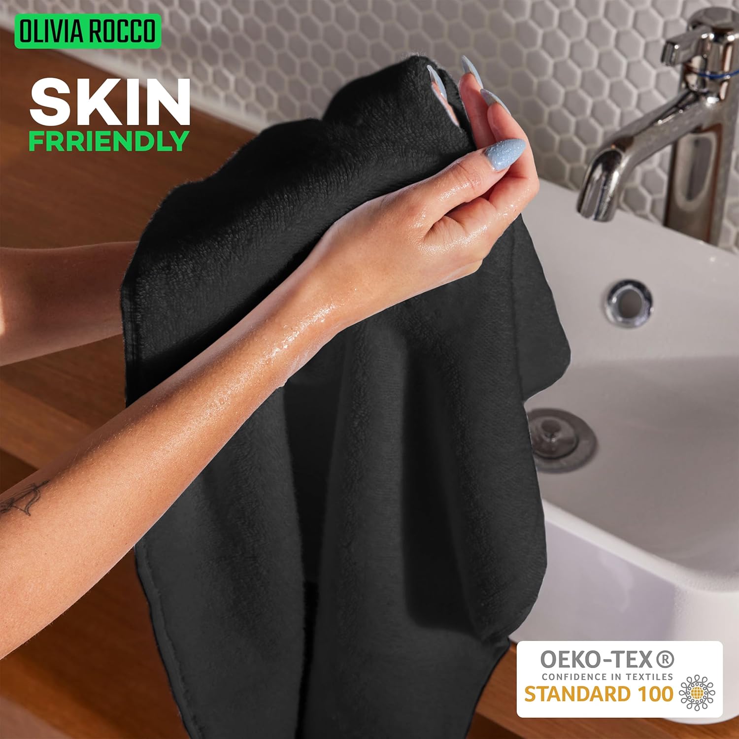 10 Piece Monaco Luxury Egyptian Cotton Towel Set 500 GSM with 4 Face Towels 4 Hand Towels 2 Bath Towels for Bathroom by OLIVIA ROCCO Towels