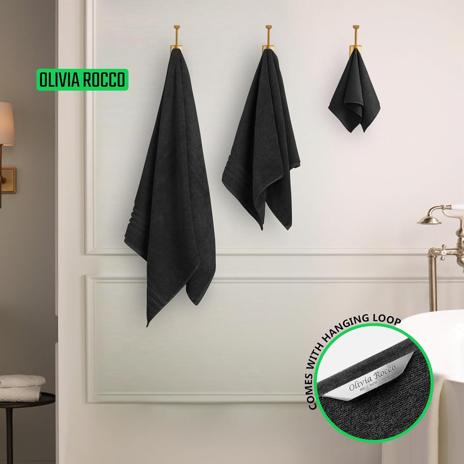 10 Piece Monaco Luxury Egyptian Cotton Towel Set 500 GSM with 4 Face Towels 4 Hand Towels 2 Bath Towels for Bathroom by OLIVIA ROCCO Towels
