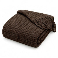 OLIVIA ROCCO Box Stitch Chenille Throw Soft Microfibre 130 x 170 cm