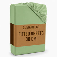OLIVIA ROCCO Fitted Sheets Plain Dye Super Soft Easy Care Bed Linen Sets Easy-Care Hotel-Quality Comfort