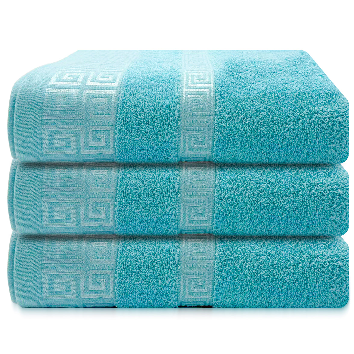 OLIVIA ROCCO Greek Microfibre Bath Sheets 3 Pack Super Absorbent 90 x 150 cm