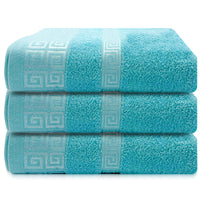 OLIVIA ROCCO Greek Microfibre Bath Sheets 3 Pack Super Absorbent 90 x 150 cm