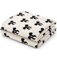 OLIVIA ROCCO Printed Fleece Throw Blanket Super Soft Warm Sofa Bed Throw Bows Highland Cow Candy Cane 130 x 180 cm