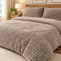 OLIVIA ROCCO Milano Teddy Fleece Duvet Cover Set Super Soft Warm Cosy with Pillowcases