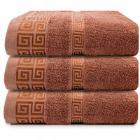OLIVIA ROCCO Greek Microfibre Bath Sheets 3 Pack Super Absorbent 90 x 150 cm