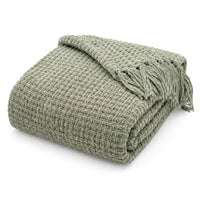 OLIVIA ROCCO Box Stitch Chenille Throw Soft Microfibre 130 x 170 cm