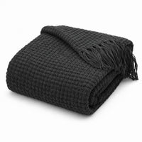 OLIVIA ROCCO Box Stitch Chenille Throw Soft Microfibre 130 x 170 cm
