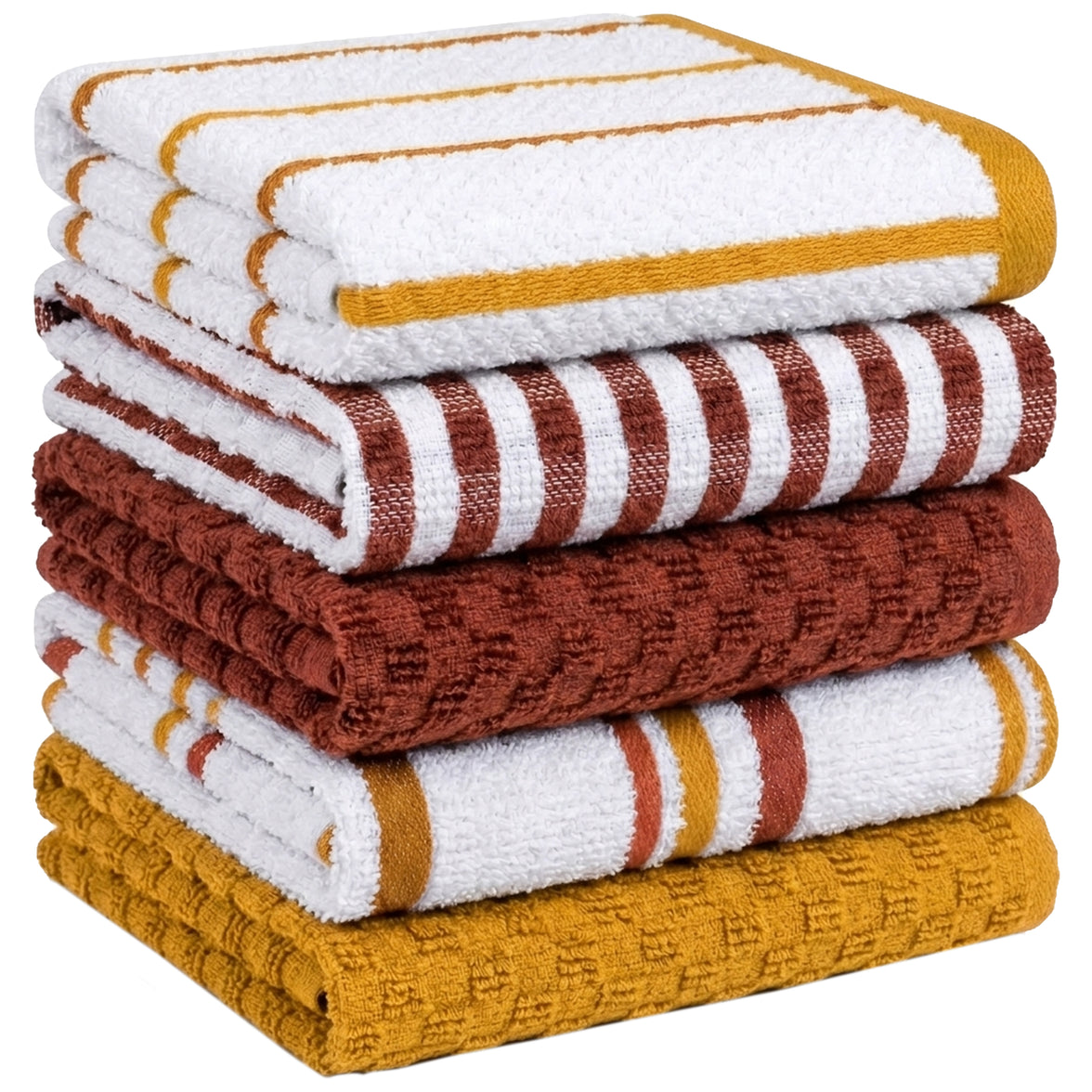 OLIVIA ROCCO 5 Pack Cotton Terry Kitchen Towels 45x65cm Super Absorbent Quick Drying