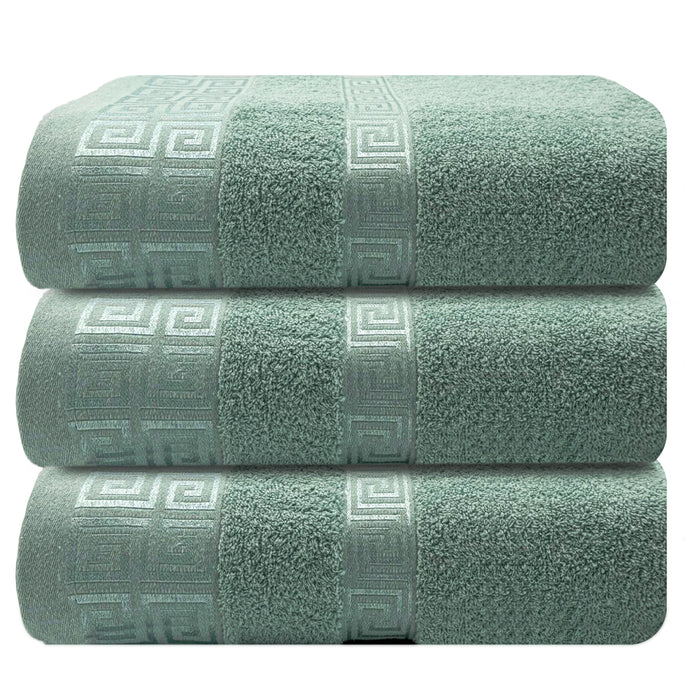 OLIVIA ROCCO Greek Microfibre Bath Sheets 3 Pack Super Absorbent 90 x 150 cm