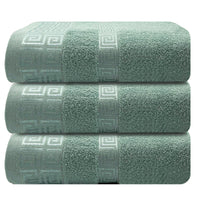OLIVIA ROCCO Greek Microfibre Bath Sheets 3 Pack Super Absorbent 90 x 150 cm