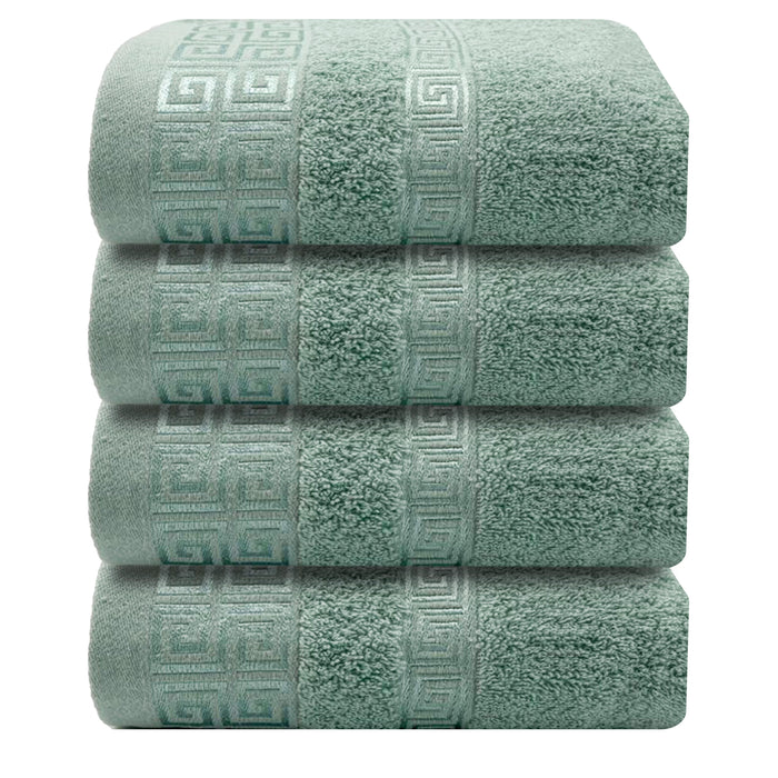 OLIVIA ROCCO Greek Microfibre Hand Towels 4 Pack Soft Absorbent 50 x 85 cm