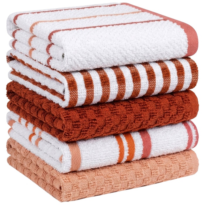 OLIVIA ROCCO 5 Pack Cotton Terry Kitchen Towels 45x65cm Super Absorbent Quick Drying