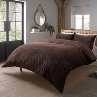 OLIVIA ROCCO Ribbed Fleece Reversible Teddy Duvet Set OEKO-TEX Certified Multiple Sizes