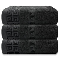 OLIVIA ROCCO Greek Microfibre Bath Sheets 3 Pack Super Absorbent 90 x 150 cm