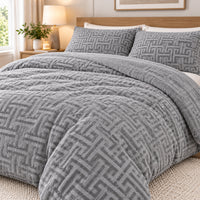 OLIVIA ROCCO Milano Teddy Fleece Duvet Cover Set Super Soft Warm Cosy with Pillowcases