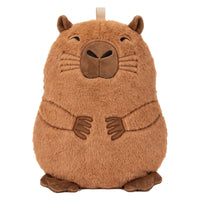 OLIVIA ROCCO Capybara hot water bottle with fluffy, soft cover, 1L capacity, ideal for winter warmth and comfort.