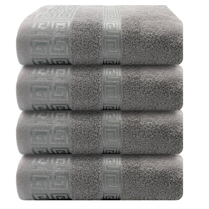 OLIVIA ROCCO Greek Microfibre Hand Towels 4 Pack Soft Absorbent 50 x 85 cm