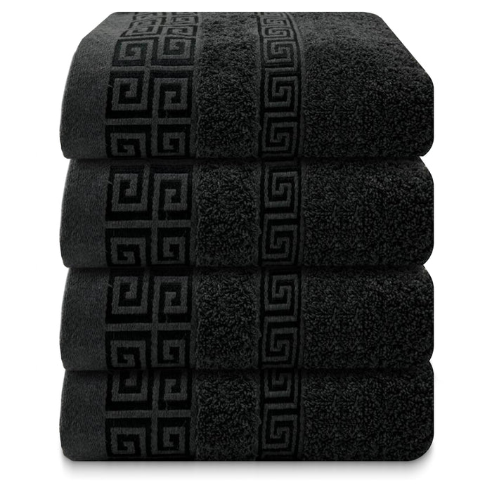OLIVIA ROCCO Greek Microfibre Hand Towels 4 Pack Soft Absorbent 50 x 85 cm