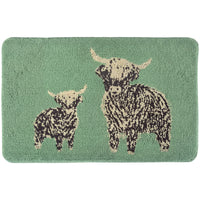 OLIVIA ROCCO Bath Mat Highland Cow Design 50 x 80 cm Absorbent Bathroom Rug