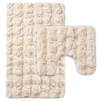 OLIVIA ROCCO 2-piece bath mat set with non-slip, plush, quick-dry, absorbent soft rugs for bathroom comfort and safety.