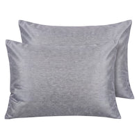 Pair of grey cooling pillowcases with a soft sheen
