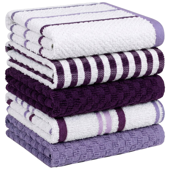 OLIVIA ROCCO 5 Pack Cotton Terry Kitchen Towels 45x65cm Super Absorbent Quick Drying