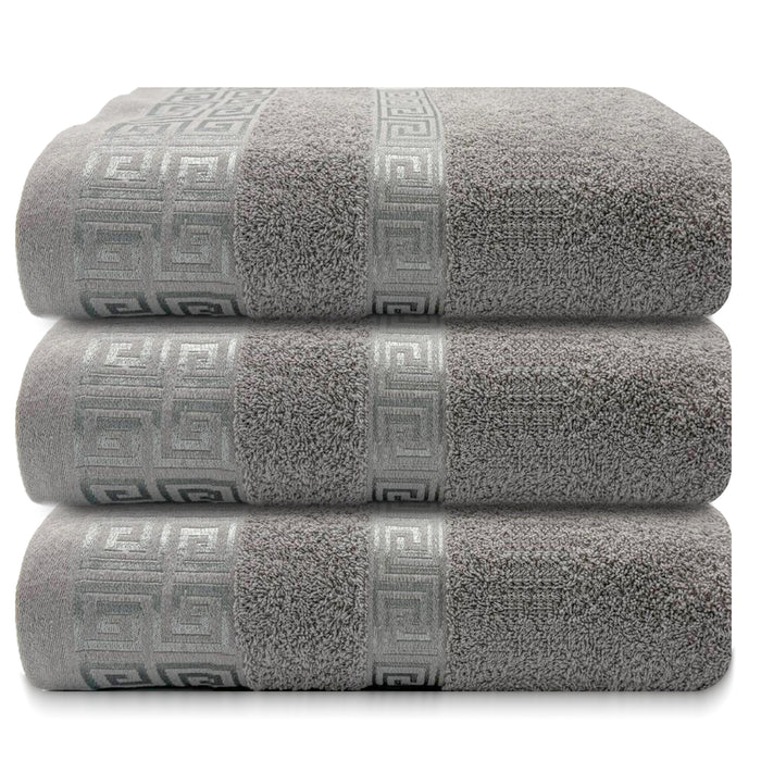 OLIVIA ROCCO Greek Microfibre Bath Sheets 3 Pack Super Absorbent 90 x 150 cm