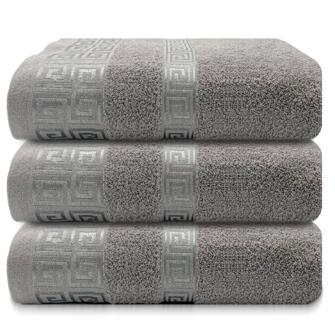 OLIVIA ROCCO Greek Microfibre Bath Sheets 3 Pack Super Absorbent 90 x 150 cm