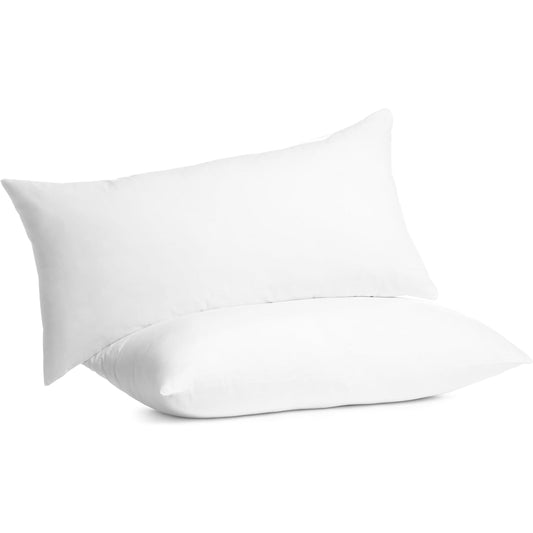 2 Pack Egyptian Cotton Blend Bounce Back Pillows Hotel Quality Soft Medium Support for Pain Relief by OLIVIA ROCCO WHITE / 75 x 50 CM OLIVIA ROCCO Pillows