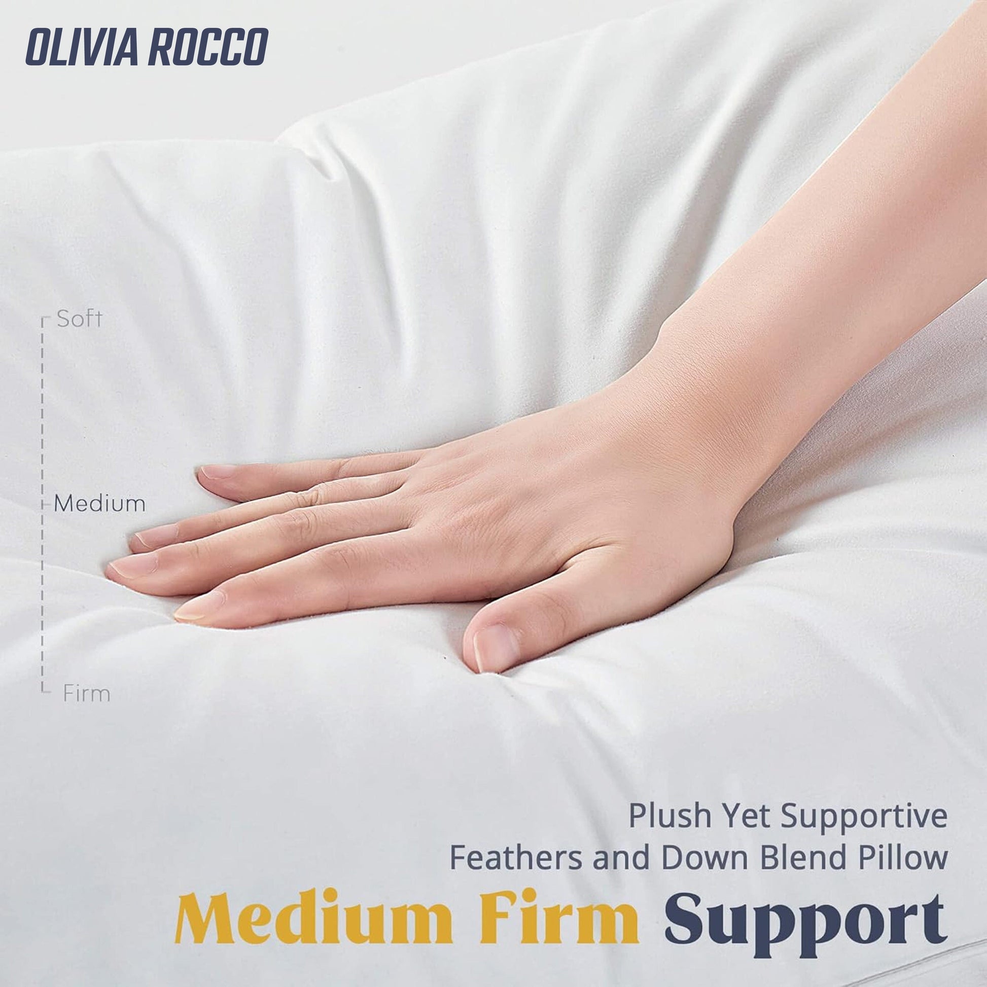 2 Pack Luxury Hotel Quality Duck Feather and Down Pillows Pair Hypoallergenic Premium Filling for Superior Comfort and Support by OLIVIA ROCCO 50x75cm Pillows