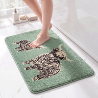 OLIVIA ROCCO Bath Mat Highland Cow Design 50 x 80 cm Absorbent Bathroom Rug