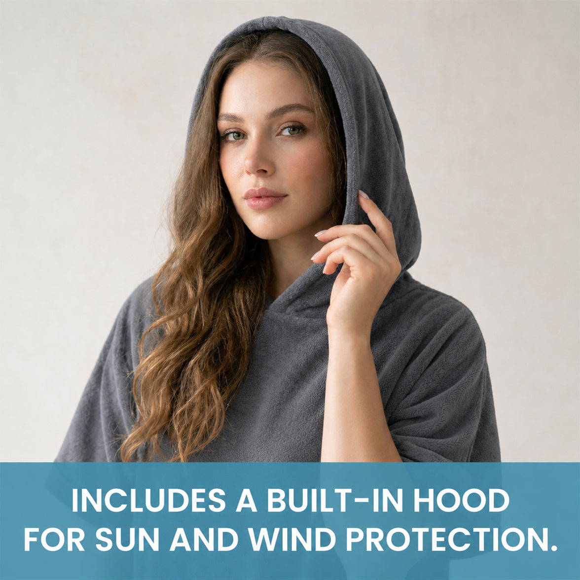 OLIVIA ROCCO Womens Poncho Changing Robe for Swim Surf Beach Gym Towels Hooded Large