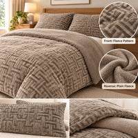 OLIVIA ROCCO Milano Teddy Fleece Duvet Cover Set Super Soft Warm Cosy with Pillowcases