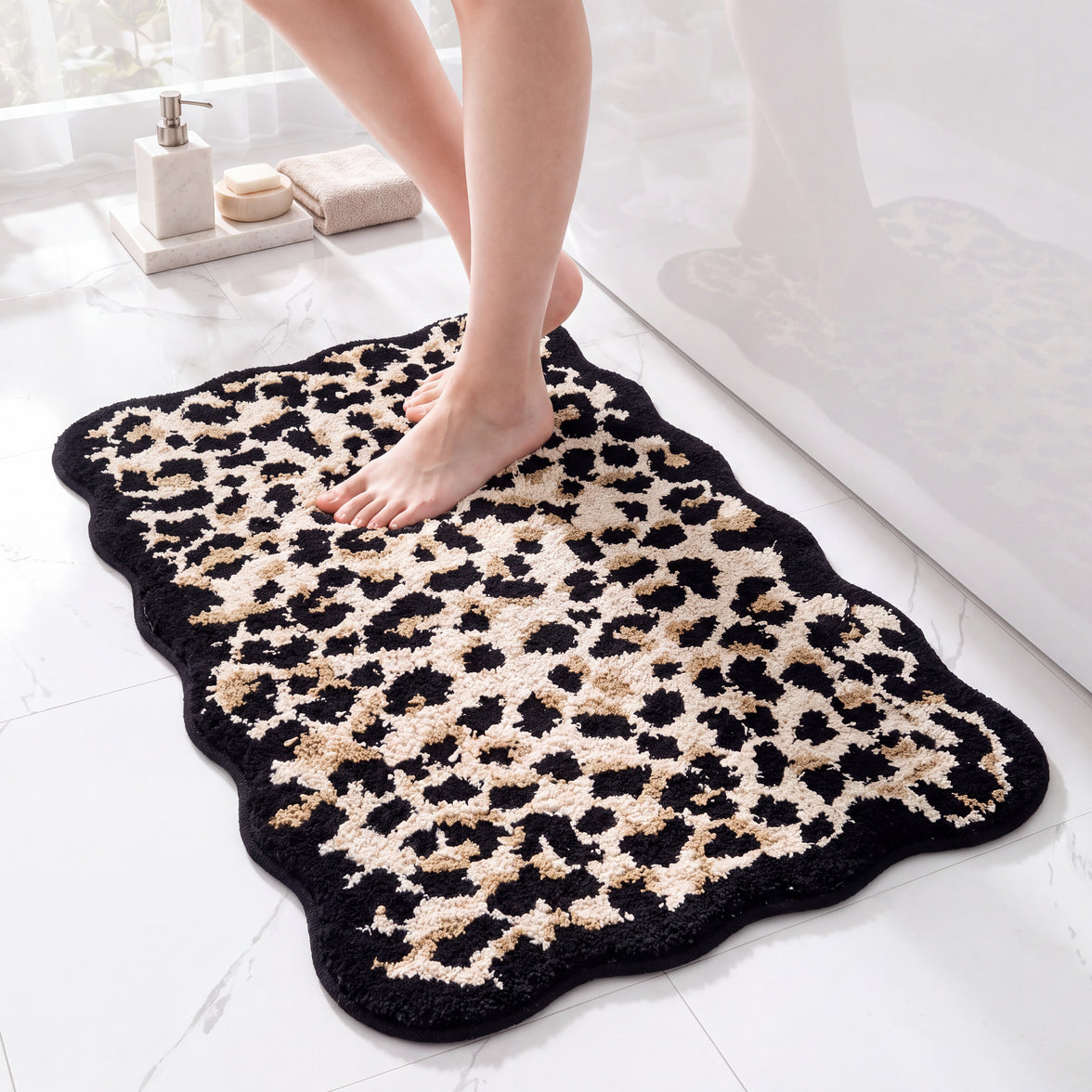 OLIVIA ROCCO Leopard Bath Mat 50 x 80 cm Animal Print Bathroom Rug
