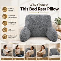 OLIVIA ROCCO Teddy Bedrest Reading Pillow with Arms Back Support