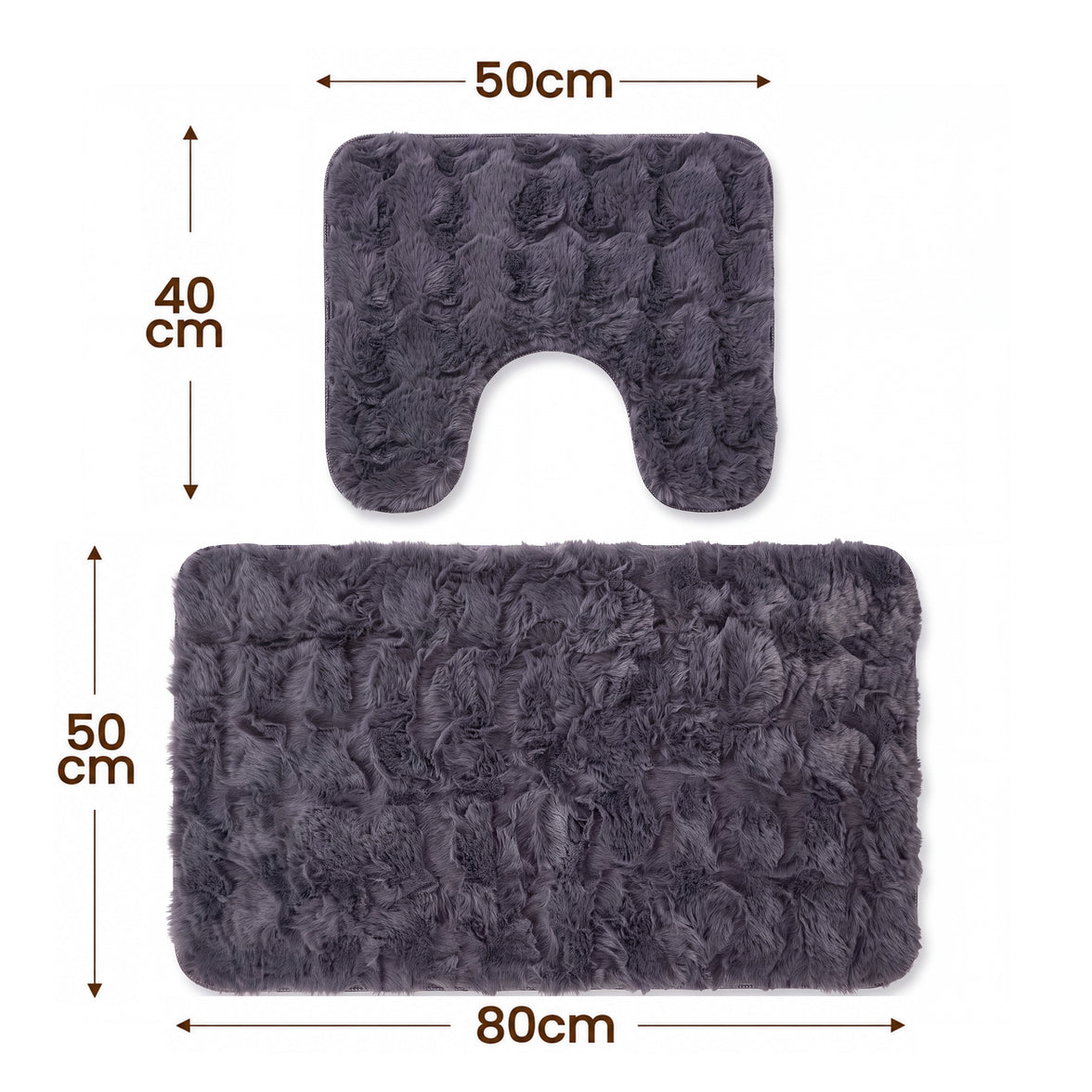 OLIVIA ROCCO 2-piece bath mat set with plush, soft, quick-drying, non-slip surface for bathroom comfort and safety.