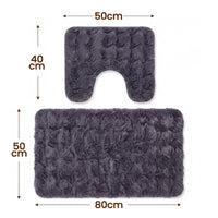 OLIVIA ROCCO 2-piece bath mat set with plush, soft, quick-drying, non-slip surface for bathroom comfort and safety.