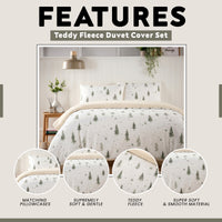 OLIVIA ROCCO St Moritz Teddy Fleece Reversible Duvet Set with Pillowcases
